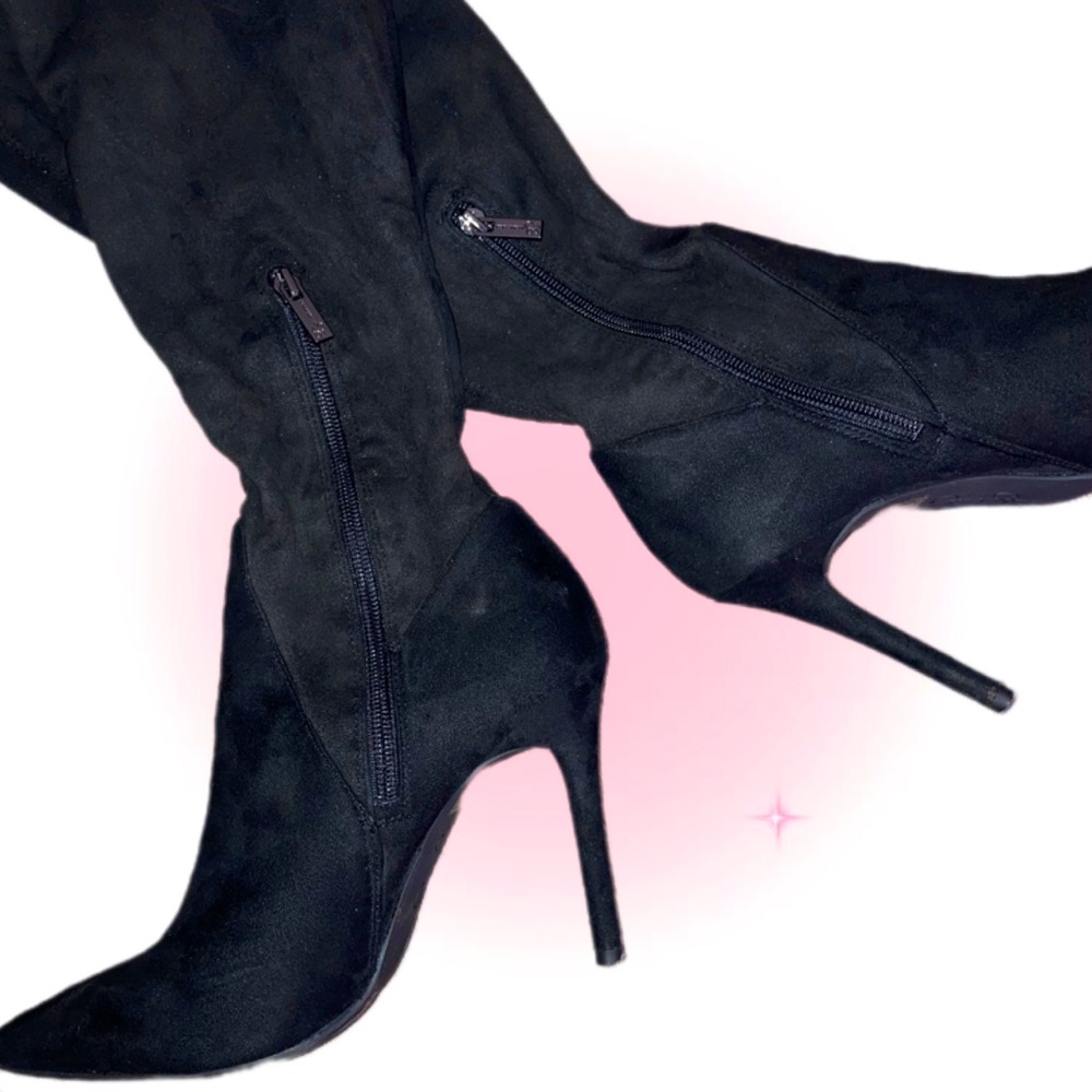 Black Suede Jessica Simpson Knee High Boots